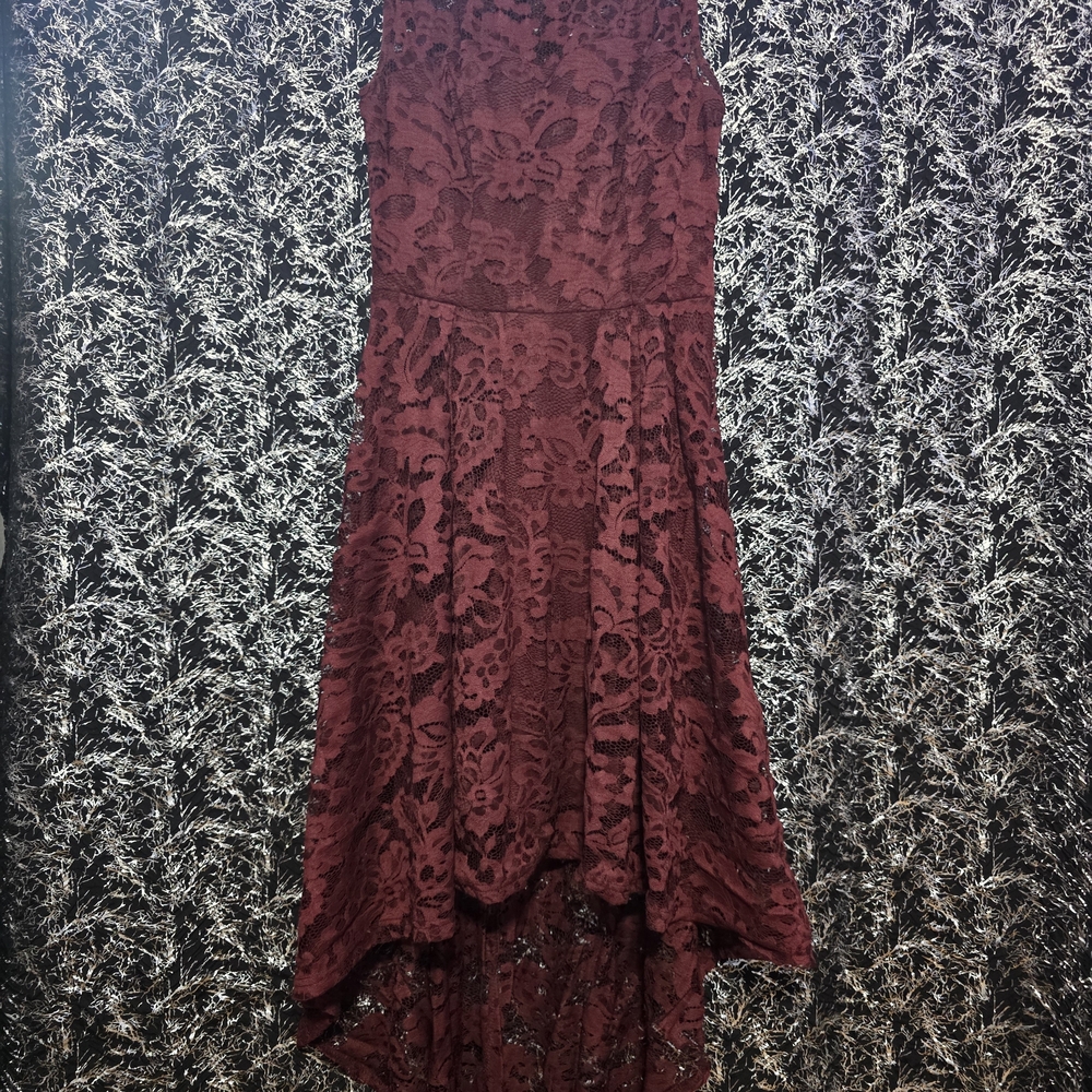 Elegant Burgundy Lace Dress
